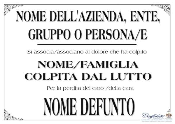 Manifesto di partecipazione per Lutto