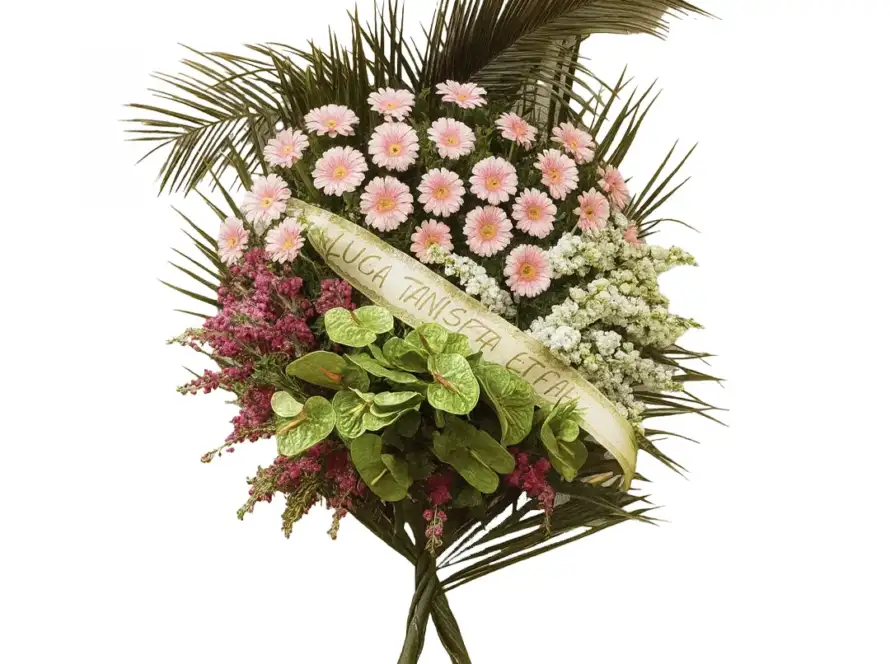 Corona Funebre Di Fiori Misti Con Piedi